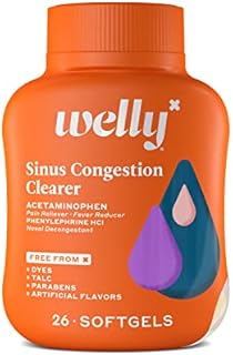 Welly Remedies | OTC Sinus Congestion Clearer | Pain Relief/Fever Reducer, Nasal Decongestant | Acetaminophen, Phenylephrine HCl | Medicine with Proven Active Ingredients