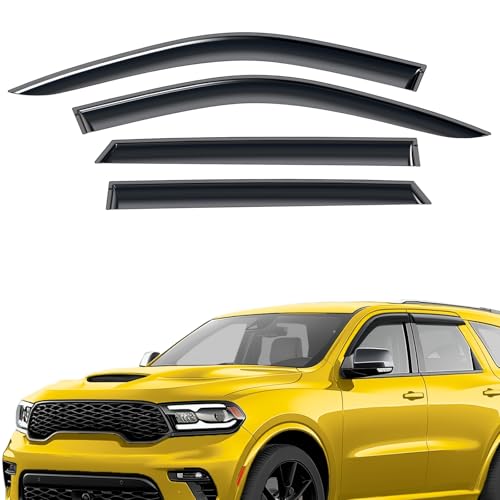Extra Durable Window Deflectors Tape-On Window Visors Rain Guards Fit for Dodge Durango 2011-2025, Sun Visors, Wind Vent for Shades, Exterior Car Accessories - 4pcs. AG0799
