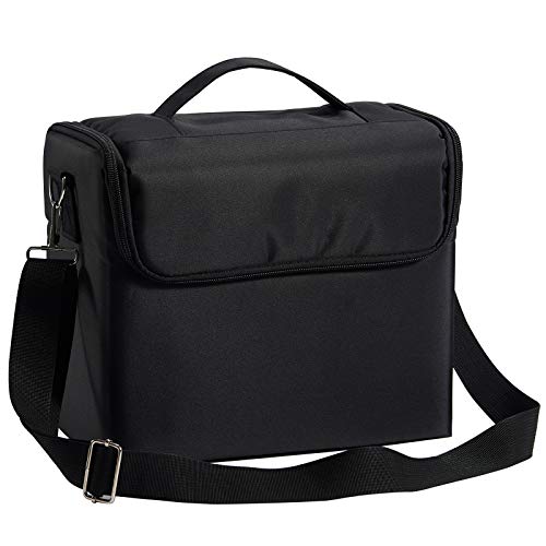 Joligrace Bolsa de maquillaje de viaje con correa para el hombro, Negro medio., 1 Count (Pack of 1)