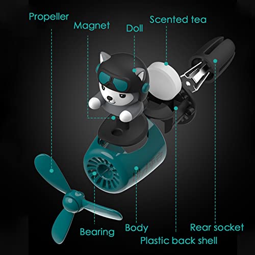 Image of Pilot Car Air Freshener, Cute Cat Car Vent Clip Air Freshener with 2 Fragrant Tablets Automotive Air Outlet Fan Diffuser, Automotive Interiors Vent Decoration (style B)