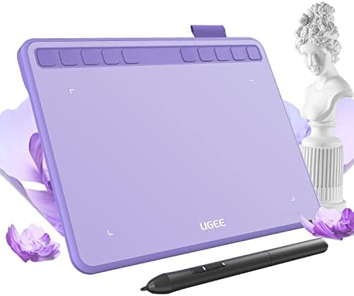 （06:00時点） UGEE ペンタブレット ペンタブ S640 板タブ 6.3×4インチ ショートカットキー10個 8192レベル筆圧 絵描き 充電不要ペン OTGアダプター付き イラスト入門用 超薄型 携帯便利 Windows/Mac/Linux/Android/スマホに対応 初心者/学生向け（パープル）S640-PP