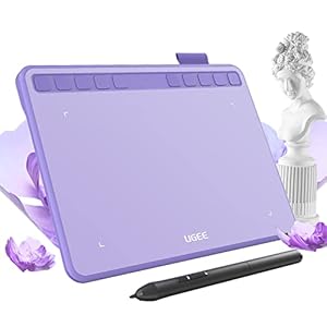 Ugee 6.5x4 inch Drawing Tablet, Computer Graphics Writing Tablet, 10 Hot Keys Battery-Free Stylus 60°Tilt Function 8192 Levels Pressure Sensitivity Drawing Pad for Mac, Windows PC, Android OSU Art Tablet