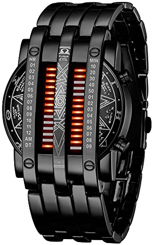 Montre numérique homme Mastop Lava LED rouge acier inoxydable Y