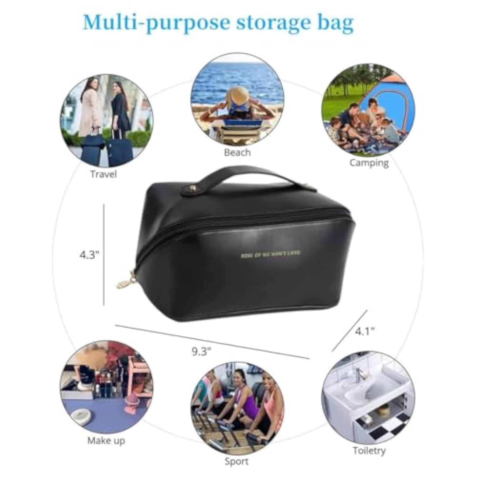 Large Capacity Travel Makeup Organizer Bag with Handle
