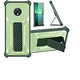 Custodia per Doogee X95 2022 Coque Custodia Case Ibrida [Con protezione dello schermo in vetro temperato] [supporto magnetico pieghevole] [resistente alle impronte digitali smerigliato] verde