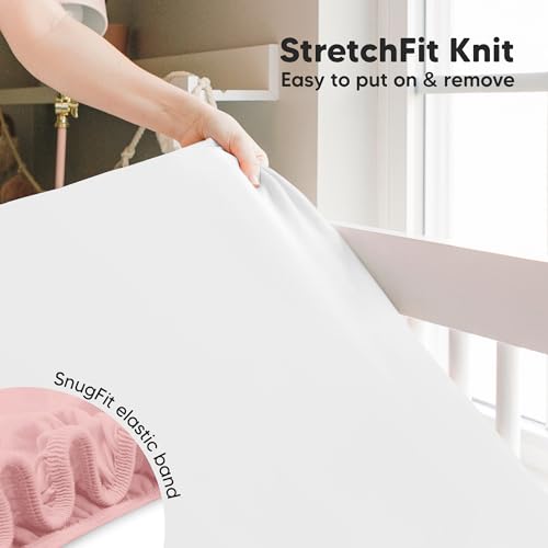 Image of KeaBabies 2-Pack Baby Crib Sheets for Boys, Girls, 52x28 Fitted (Rose) | Viscose Derived from Bamboo, Toddler Bed Sheets Neutral, Fitted Crib Mattress Sheet for Standard Baby Bedding, Soft, Cozy