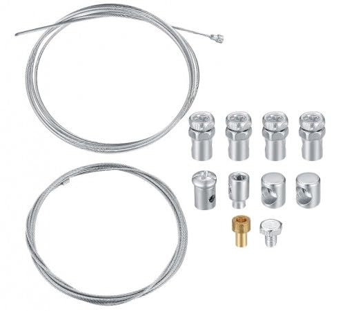 Rundago Kit de Reparación de Cable Universal, Cable de Embrague de Moto, Kit de Reparación de Cable, Freno de Cable de Acelerador, 2 Cables de Freno de Cable de Embrague con 9 Tornillos de Fijación