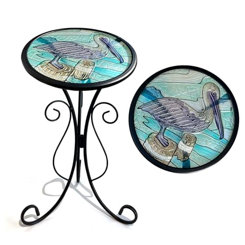HONGLAND Outdoor Side Table, Small Outdoor Table, 12