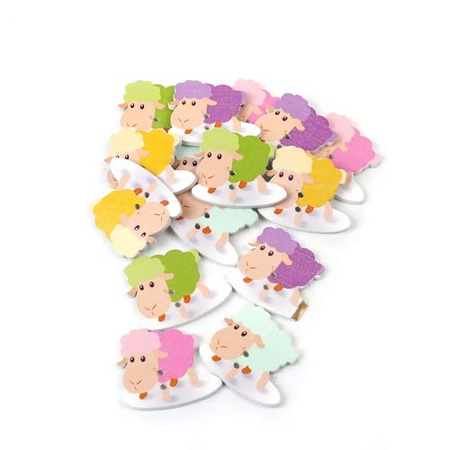 Amazon.co.jp: KARMELLING 木製 羊 動物 裁縫 2穴ボタン ランダム 