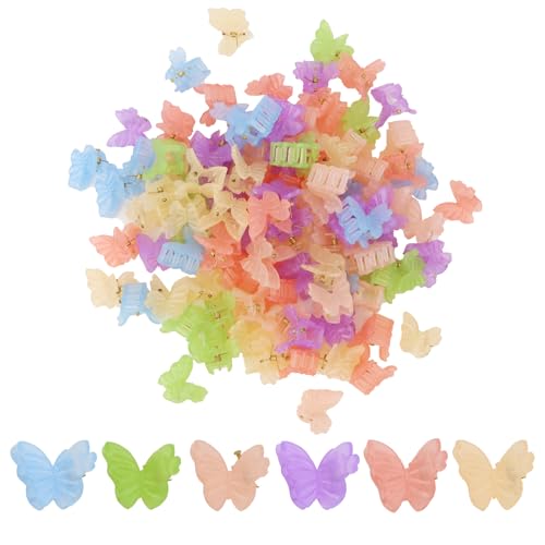 100 Mini Pinzas Mariposa Multicolor miniatura 1