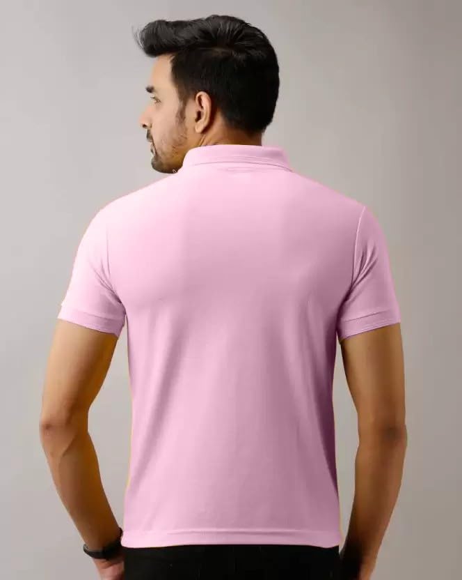 Image of INKKR Men's Polo Neck Half Sleeve Solid T-Shirts
