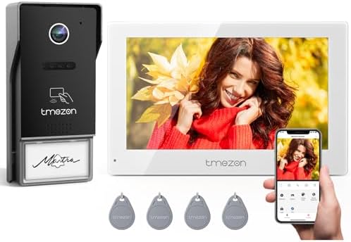 TMEZON Y73 Visiophone connecté WiFi, Visiophone Filaire Interphon...