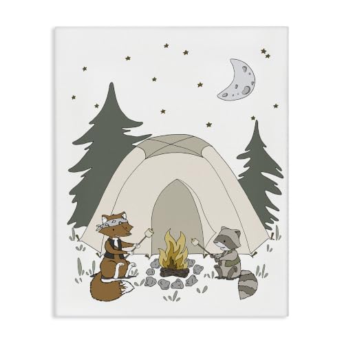 Stupell Industries Woodland Animals Camping, 16 x 20 Inch Canvas Wall Art