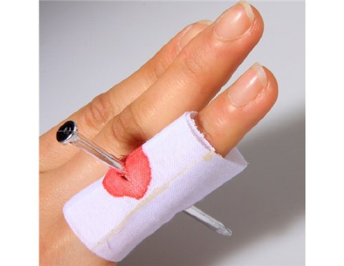 Bloody Nail Through Finger Joke Gag Gift & Prank Trick (White) Cover