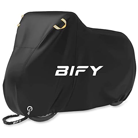BIFY Fahrradabdeckung/Fahrradhülle/Fahrradplane,L/XL/XXL fahrradplane Wasserdicht/Motorradabdeckung,Fahrradabdeckung wasserdicht mit Schlosslöcher,Sonnenschutz und Regen (XXL) Cover