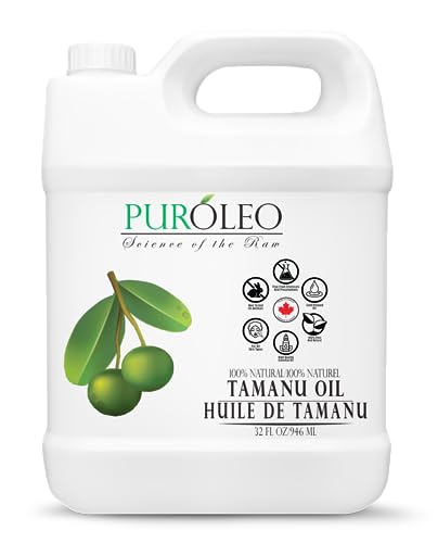 PUROLEO Tamanu Oil 32 Fl Oz/946 ML (Packed In Canada) 100% Pure Certified | Natural Cold Pressed Unrefined Oil for Hair & Face Premium packaging with Eye Dropper tamanu oil for face skin virgin