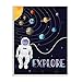 Stupell Industries Explore Outer Space Adventure Astronaut Among Planets, Design by Linda Birtel