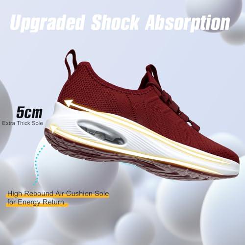 Image of Wide Toe Box Shoes Women Extra Wide Width Sneakers Air Cushion Road Running Shoes Ultra Light Tennis Gym Workout Training Shoes Breathable Walking Shoes with Arch Support