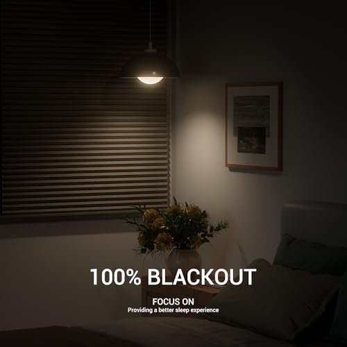 Image of No Drill No Tools Cellular Shades Linen Texture Wrapped Top Down Bottom Up Cordless Honeycomb Blinds Blackout Shades for Bedroom Living Room Windows Blinds, Beige, Custom Size