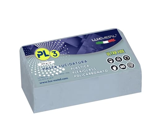 Lux Metal Pasta abrasiva para plástico PL3 300 g pulido ultra fino plexiglás transparente policarbonato plástico pulido eliminación de arañazos plástico plexiglás pasta abrasiva