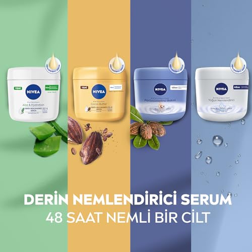 NIVEA El ve Vücut Bakım Kremi Aloe Vera 400ml, Derin Nemlendirici Serum, Normal ve Kuru Cilt