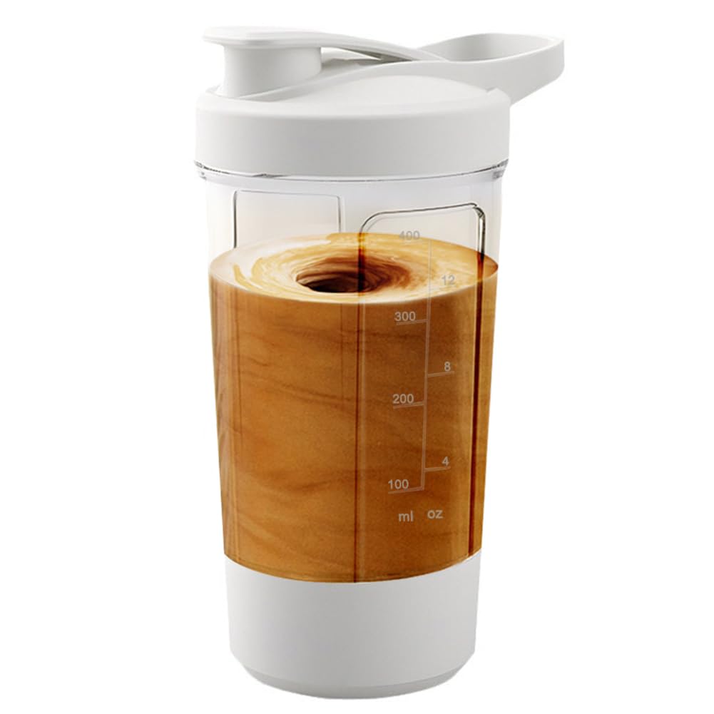 Electric Protein Shaker Bottle - USB Rechargeable Mixer Cup for Shakes and Meal Replacements,450ml Mixing Cups,Portable Blender Cup Multipurpose (White)