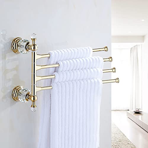 Barre porte-serviettes rotative en cristal sans perçage pour salle de bain