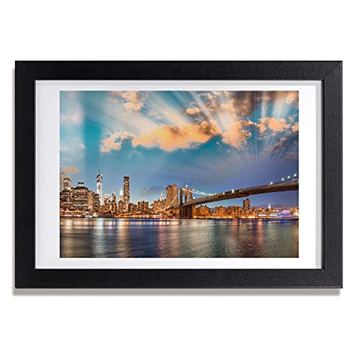 Cadre MDF Peinture 30x20 cm Pont de Brooklyn Tulup Tableau Moderne