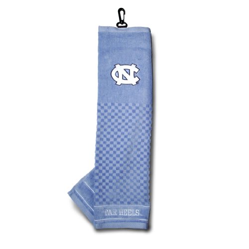 Image of Team Golf NCAA North Carolina Tar Heels Embroidered Golf Towel Embroidered Golf Towel, Checkered Scrubber Design, Embroidered Logo