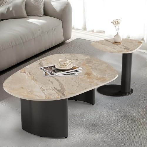 Image of Wakefit Center Table | 1 Yr Warranty | Coffee Table for Living Room Wooden, Tea Table for Living Room Wooden, Sofa Table, Free Installation from Brand, Modern Multi-Functional & Wobble-Free(Mocca)