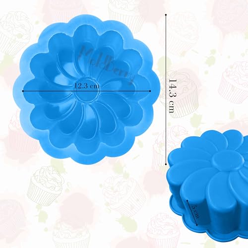 Image of MoldBerry Silicone Sunflower Bento Cake Mold - Non-Stick, Reusable Baking Pan for Mini Cakes, Muffins & Desserts - Flower Shape Bakeware for Oven, Microwave & Freezer - Easy to Clean