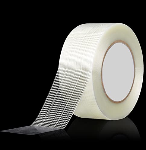 Qrity 1 Ruban Adhésif en Fibre de Verre, 20mm x 50m, Ruban D'emballage, Ruban de Cerclage en Fibre Imperméable à l'eau, Ruban de Réparation