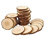 MATERIAL: Naturbelassene unlackierte Baumscheiben aus Kiefernholz mit Rinde und heller glatter Oberfläche - schöne Dekoration