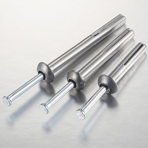 Wensilon 1/4x1-1/2 Hammer Drive Nail in Anchor (100pcs per Box) Cement hammering Anchors - Thumbnail 4