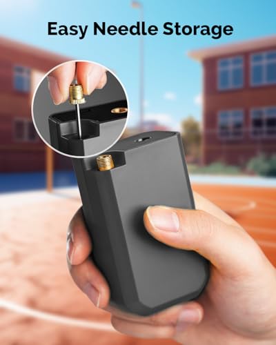 Image of Ball Pump for Sports Balls, Portable Electric Basketball Pump Ultra Fast Inflation, with Digital LED Display Air Pump for Balls, Preset Pressure with Ball Needle for Soccer, Volleyball