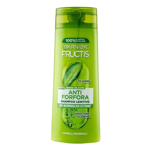 Garnier Fructis Beruhigendes Shampoo für normales Haar, Anti-Schuppen, mit grünem Tee und Piroctone Olamin, 250 ml
