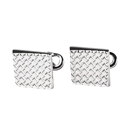 父の日 モンアート MONART カフス メンズ カフリンクス カフスボタン スクエア型 ダイヤカット シルバー RGEV2 F69 Made in Italy [正規代理店] [並行輸入品]