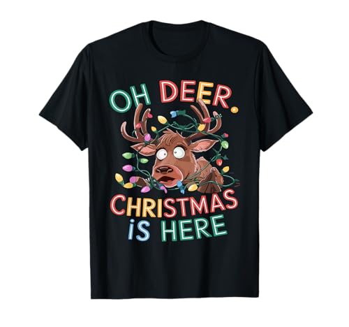 Oh ciervo, la Navidad está aquí, vacaciones, divertido reno Camiseta
