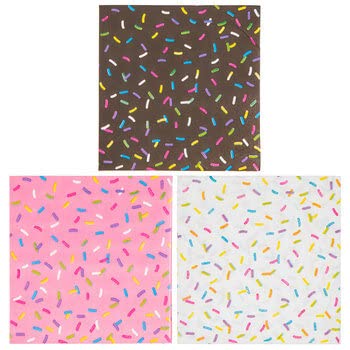 Donut Sprinkles Napkins | 50 Pack | 2 Ply Disposable | Sweet Treats Cupcake Party Supplies