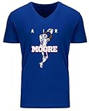 Mens V Neck DJ Moore AIR Buffalo Shirt T-Shirt Large Blue