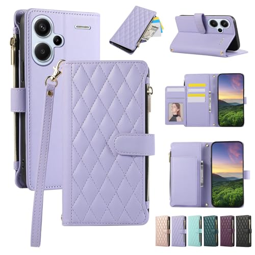 Étui Xiaomi 13T protégeant l'écran avec fermeture éclair anti-perte cuir