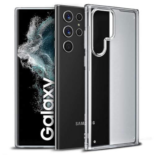Image of KAPAVER Hybrid Crystal Clear Back Cover Case for Samsung S22 Ultra | Protective Shockproof Hard PC Soft Flexible TPU Cover