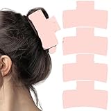 4Pcs Hair Claw Clips for Women Girls - Cute Rectangle Nonslip Hair Clips, Thin Thick Short Long Curly Accessories, Birthday Party Gift