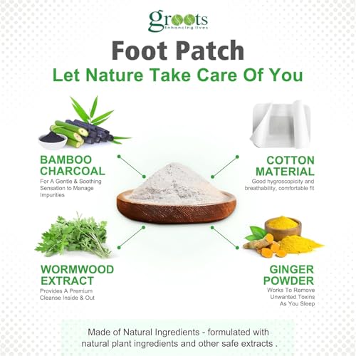Image of GROOTS Bee Venom foot patch Detox Foot patches Pain Relief Detox patch Cleansing Toxin Remover Foot Pads Detoxify Stress Relief Sleep Patch for Detoxification For Men And Women (1 BOXES = 10 Patches) (10 Box)