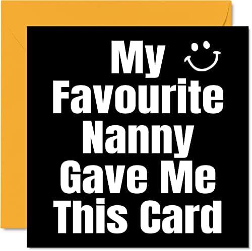 Funny Birthday Cards for Nanny Grandad - My Favourite Grandchild - Joke Happy Birthday Card for Grandma Grandpa from Grandson Granddaughter, Banter Birthday Gifts, 145mm x 145mm Humour Greeting Cards