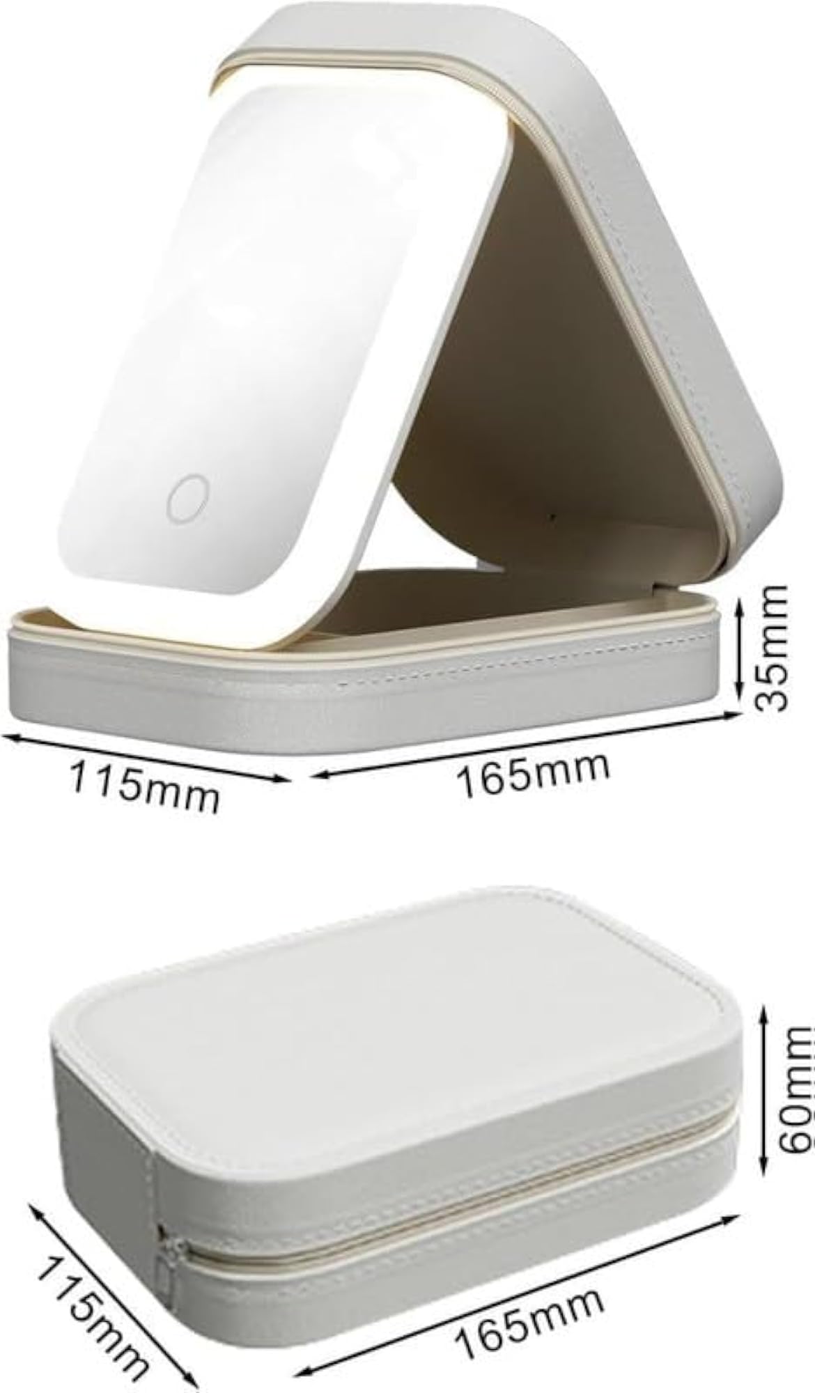 Compact Makeup Vanity with LED Mirror, Multi-Compartment Organizer