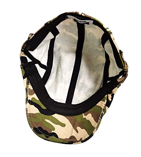 Idopy Men's Army Military Driving Ivy Hat Camouflage Newsboy Flat Cap Cabbie (Red+Grey) #TOP3