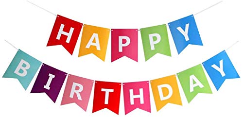 Beauenty Happy Birthday Banner Birthday Party Decorations Colorful Kids party celebration