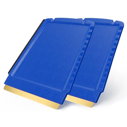 Grattoir pare Brise Voiture - rapide, facile et efficace - [ Lot de 2 ] Murska 4 en 1 Raclette pare Brise Voiture - lame en laiton - Premium HIPS - Gratte pare Brise Voiture de Finlande Bleu