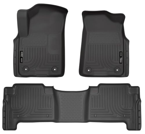 Husky Liners Weatherbeater Floor Mats | Fits 2019-2024 Infiniti QX80/Nissan Armada | Front & 2nd Row, 3-pc Black - 95671